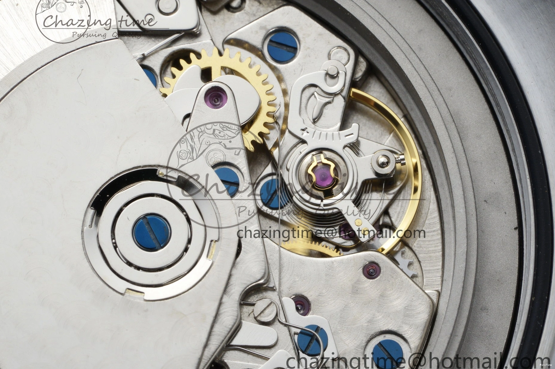 MIROTIME 0503 Pilot Chrono SS AZF 1:1 Best Edition Black Dial Orange Markers on Brown Leather Strap A EasyCare 7065